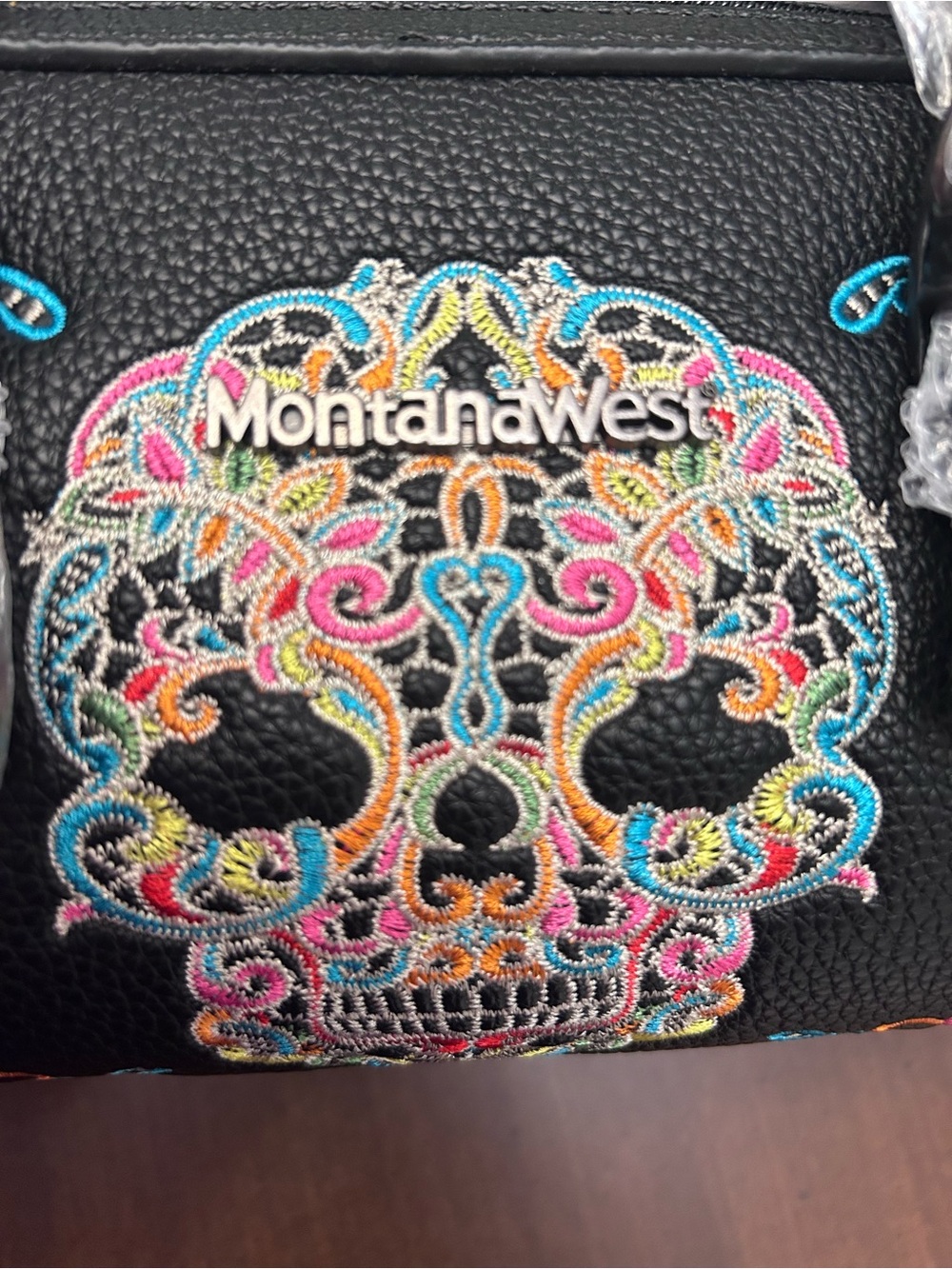 Montana West Sugar Skull Studded Speedy Satchel Embroidered Crossbody - Picture 11 of 11